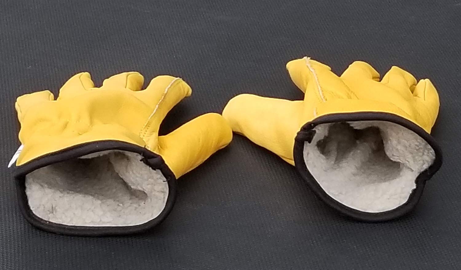 Suse's Kinder Winter Leather Work Gloves Sherpa Fleece Lined In Mens Small,Med,Large,XL,XXL (Large)