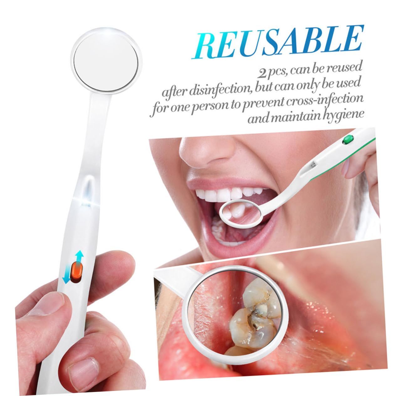 4Pcs LED Oral Care Tool with Light for Personal Use and Compact Design for Teeth Examination Colors