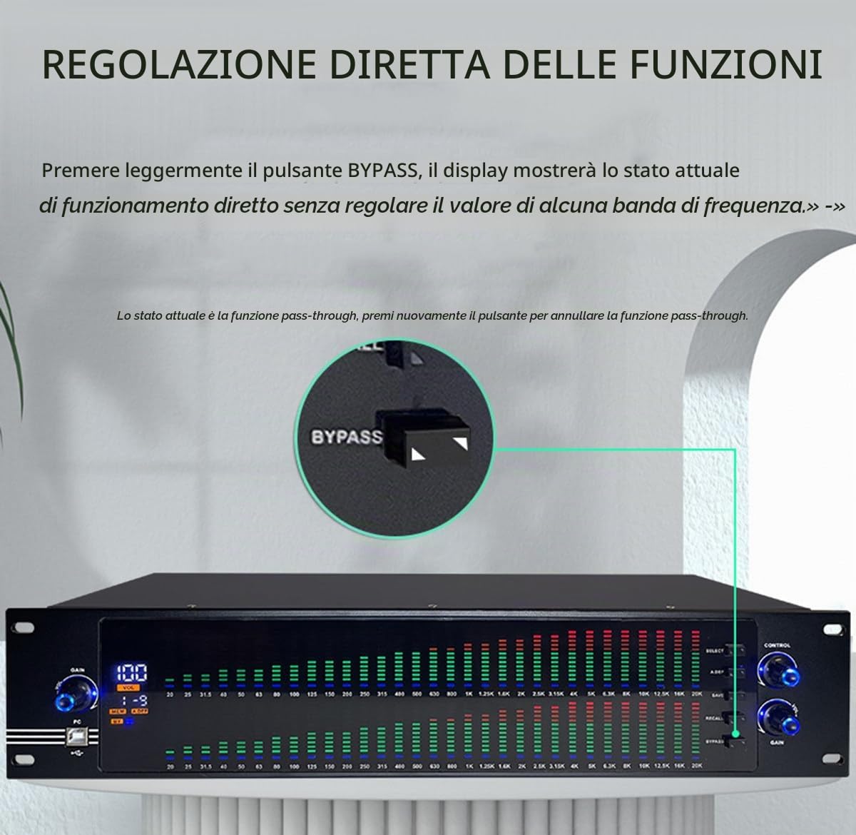 Equalizzatore audio a doppio spettro, audio effetto digitale a 31 bande, processore DSP Equalizador Palco KTV Sound System,EQ-888S