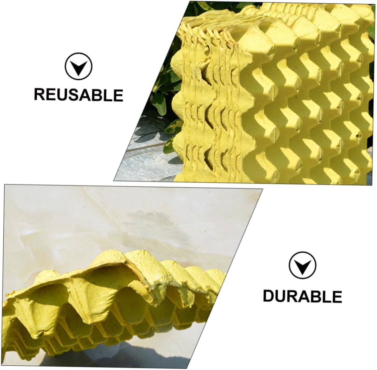 10pcs Household Egg Storage Trays Made of Natural Paper Pulp 30-egg Capacity Egg Organizer Boxes for Refrigerator Kitchen Use Yellow Eco-friendly