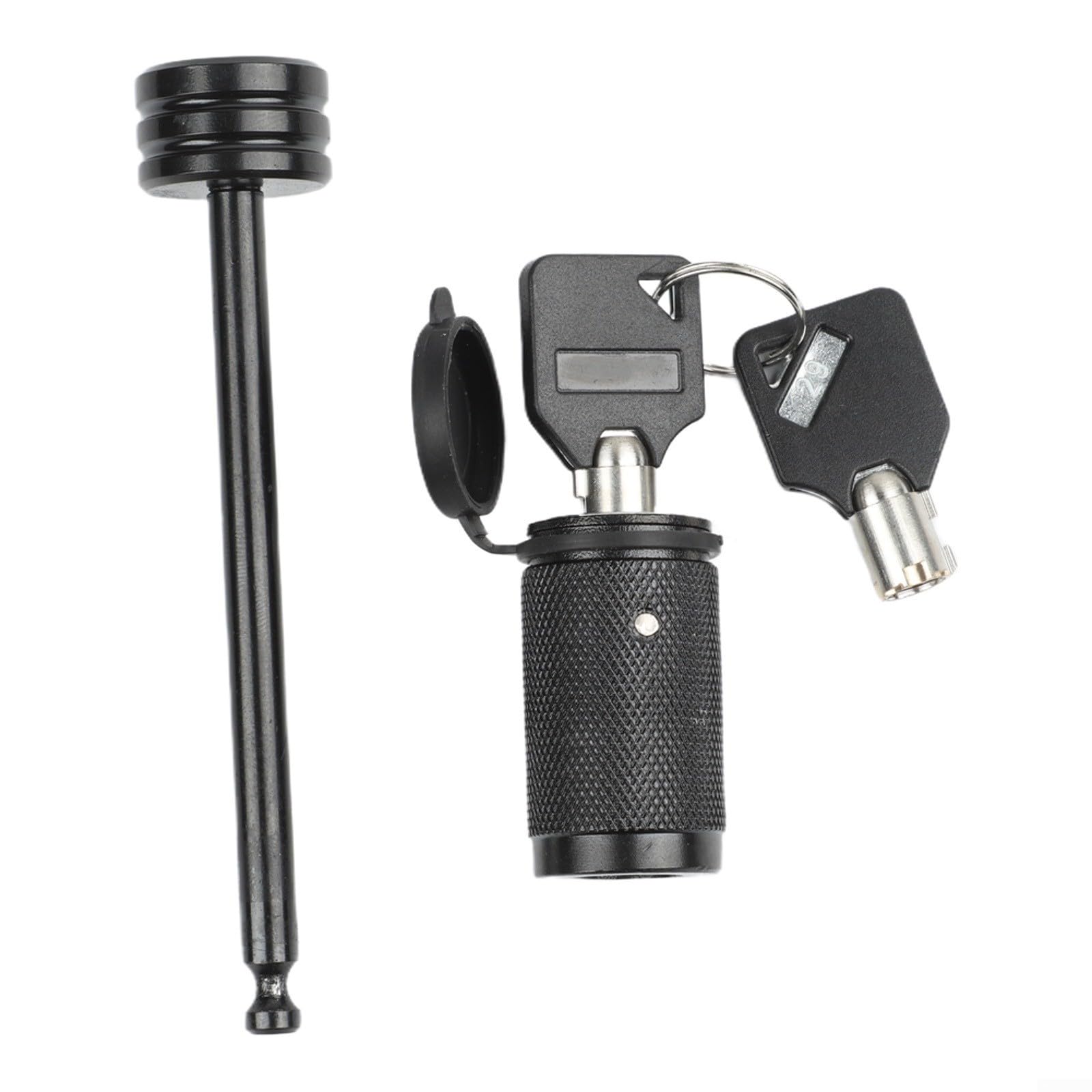 Für Schwerlast-Anhänger-Schlossstift, 0,6 cm Durchmesser, 9,5 cm Spannweite, Schlüsselkupplungsschloss für LKW, Wohnmobile, Boote, schwarz