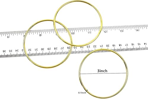 Miniatura 5 de AUEAR, Atrapasueños de metal de 3 pulgadas, aro de macramé dorado para atrapasueños, manualidades, manualidades, manualidades, decoración de boda,