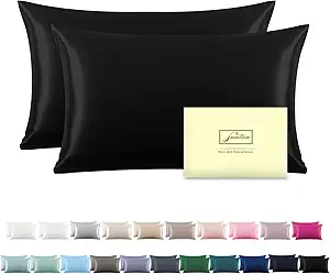 Silk Pillowcase for Hair and Skin,Soft,Breathable and Sliky 100% Standard Size Pillow Cases Set of 2,Both Sides Natural Mulberry Silk Pillowcases with Hidden Zipper(Standard Size 20"X 26",2pcs)