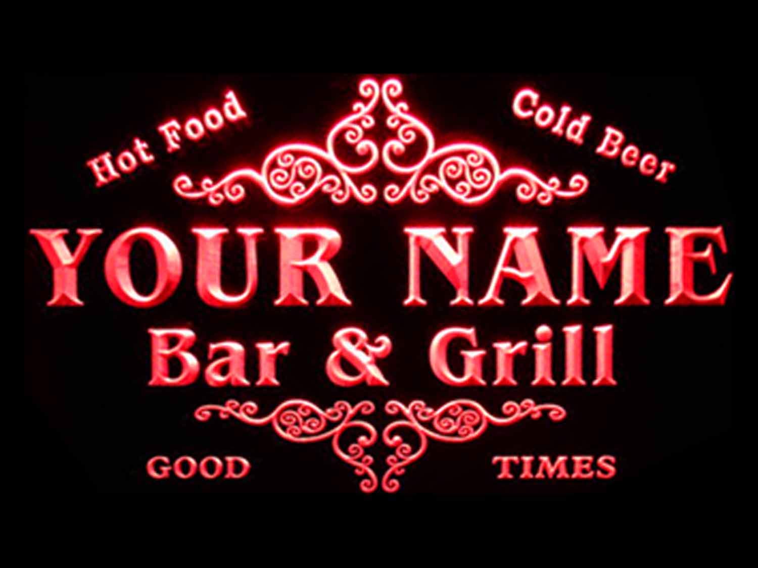 ADVPRO u-tm-r Name Personalized Custom Family Bar & Grill Beer Home Bar LED Neon Sign Red 400mm x 300mm