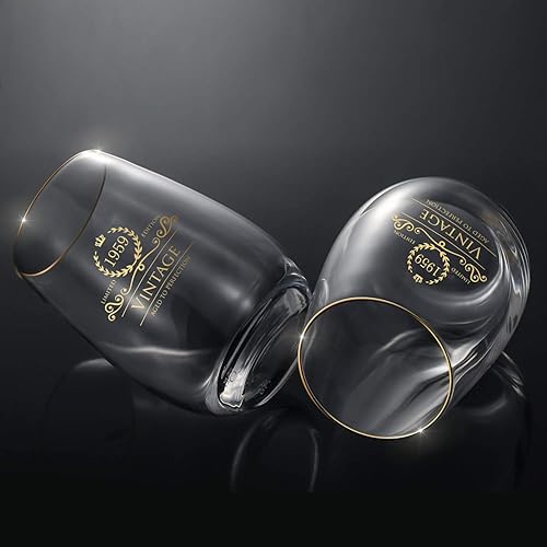 Miniatura 2 de Copa de vino y bebida de lujo hecha a mano de oro de 24 quilates 1959 64 para boda, aniversario, cumpleaños, vacaciones y cualquier ocasión digna de