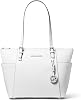 Michael Kors White Leather Jetset Multifunctional Travel Tote White Leather