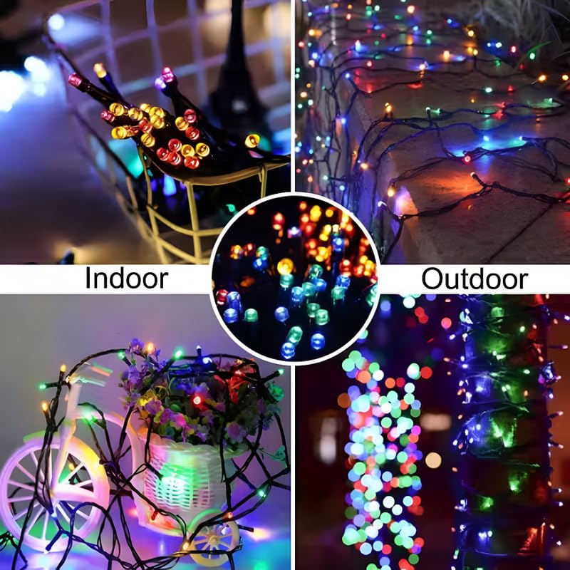 Image of Desidiya 12 Meter (39Ft) LED Rice String Lights - Multi Color Fancy Decorative Fairy Lights for Indoor Outdoor Use, Bedroom, Wedding & Festival Ambience Pack of 2