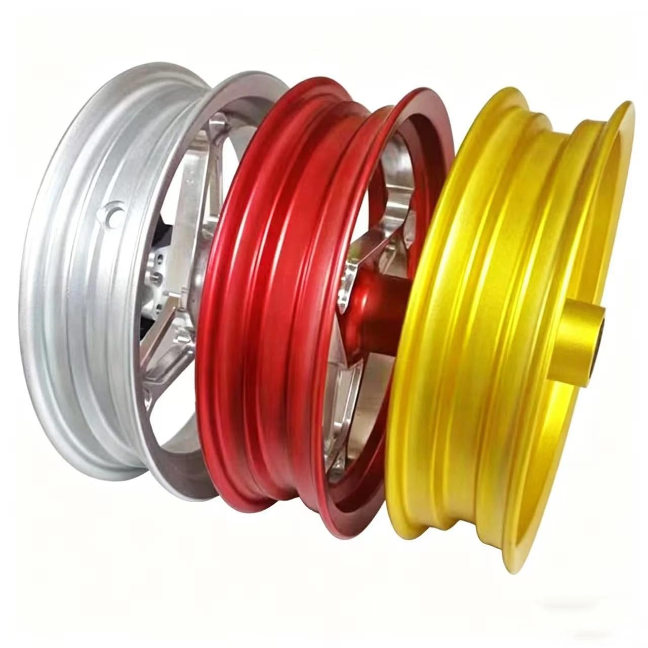Cerchioni universali per ruote anteriori con mozzo in alluminio CNC per scooter 10 * 2.15J passo 70mm CERCHIO(Silver)