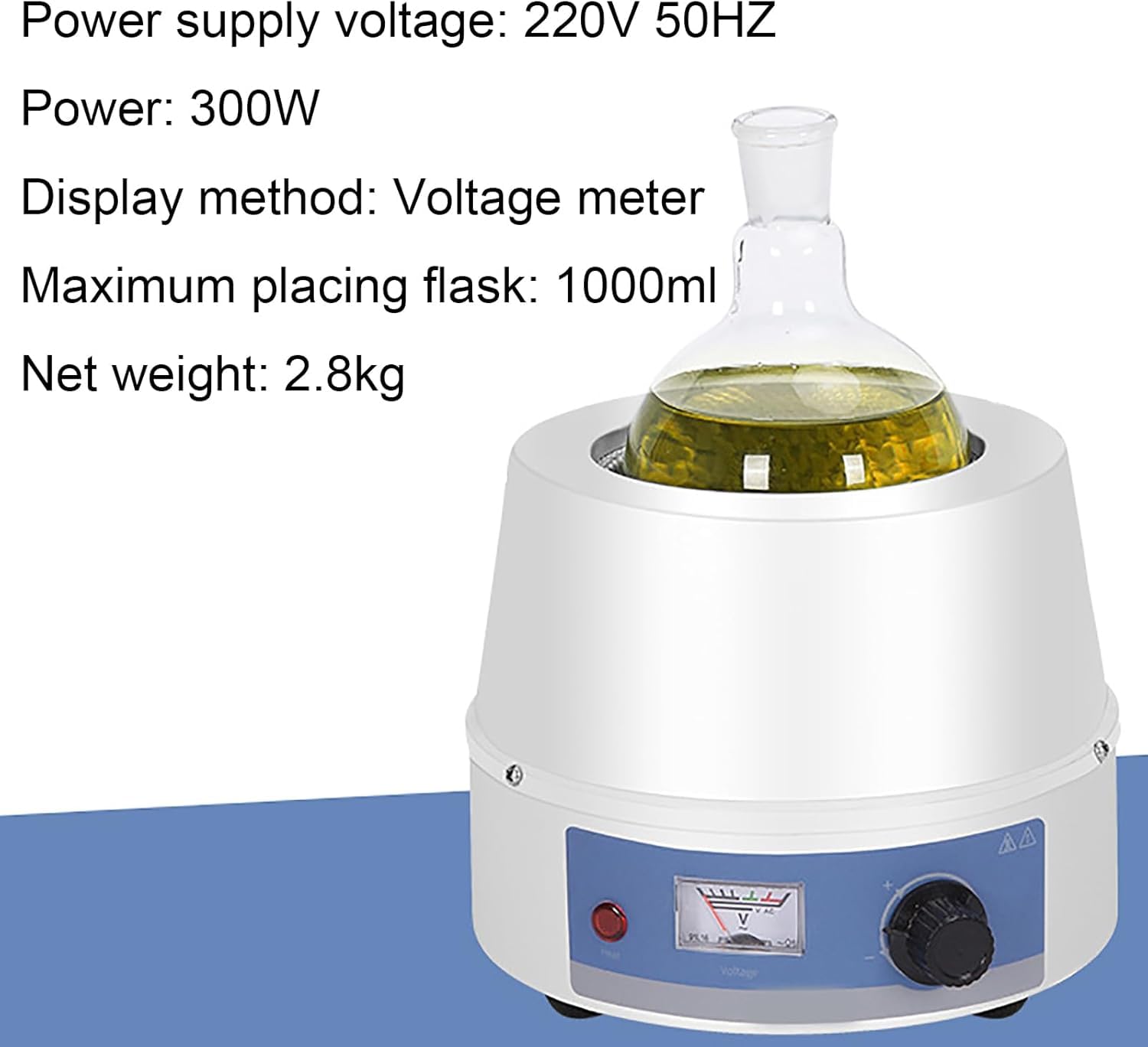 Agitador magnético, Mezclador magnético, Manta calefactora eléctrica termostática de Laboratorio con Calentamiento eficiente de líquidos hasta 380 ℃, Ideal para matraces de 1000 ml.