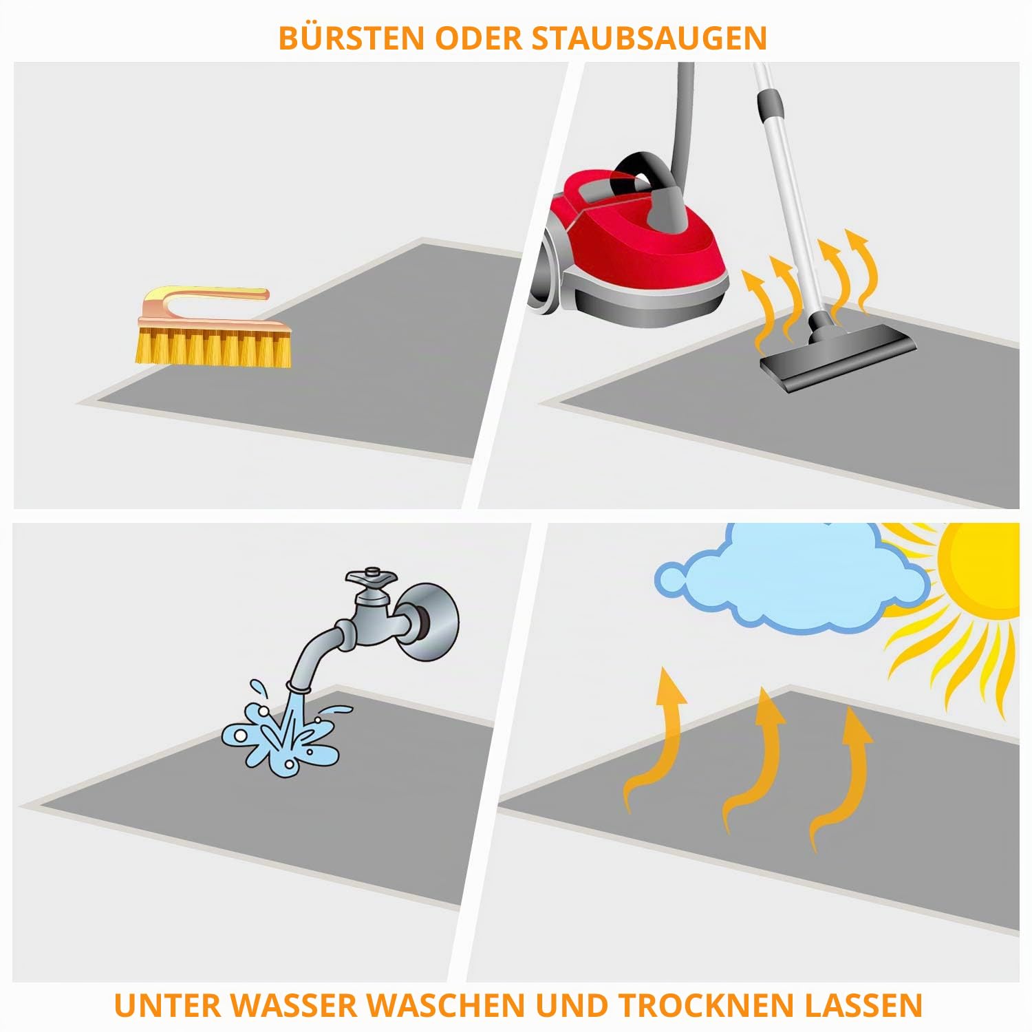 GadHome hochbeanspruchsbare Braun Schwarz Fußmatte 45 x 75 cm | Matte aus Kokosfaser und Gummi für drinnen und draußen | rutschfeste und waschbare Schmutzfangmatte mit Wasserablauflöchern