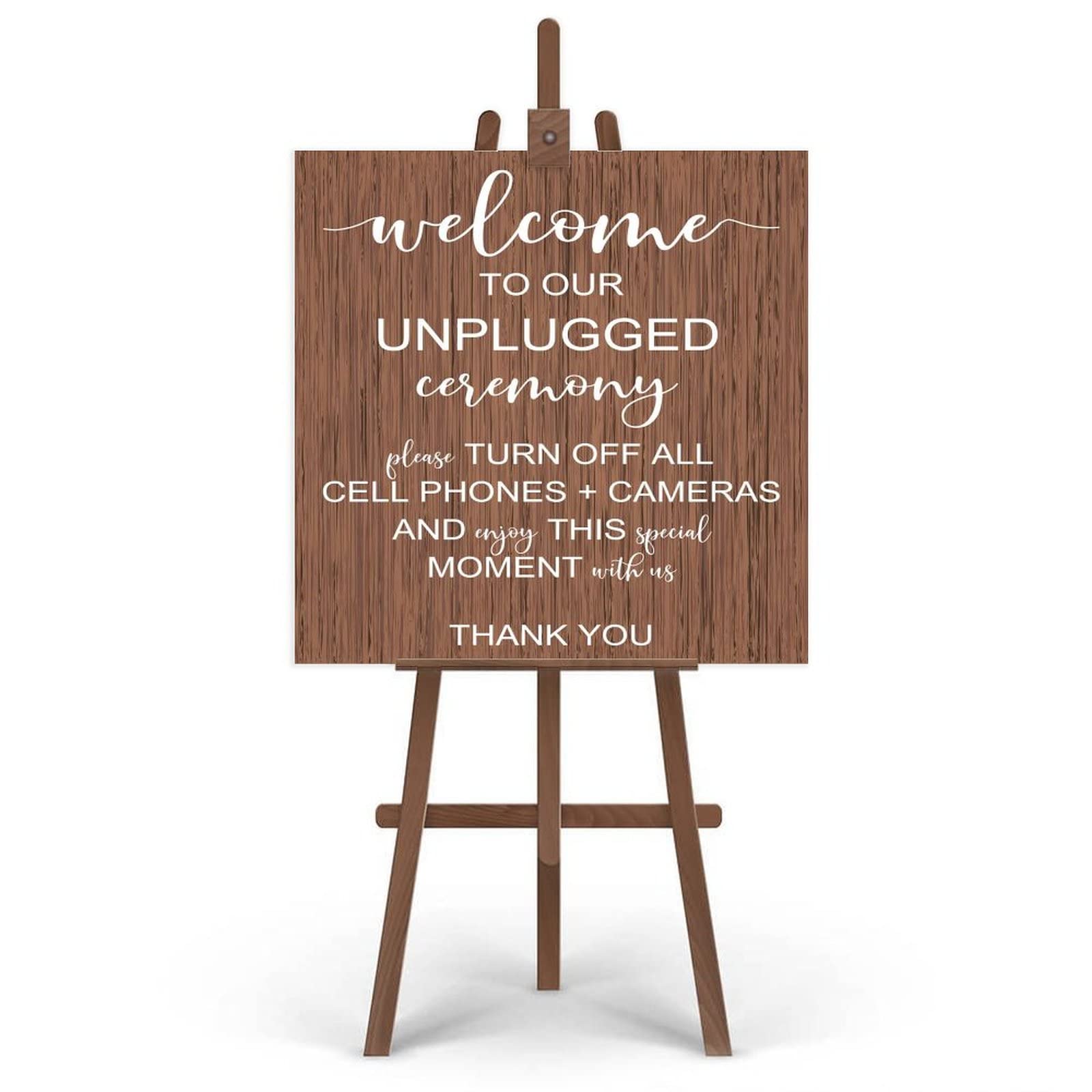 Wedding Welcome Tablet Unplugged Hochzeitsschild Unplugged Ceremony Schild Vertikales Holzschild Rustikale Hochzeitsdekoration 20X20