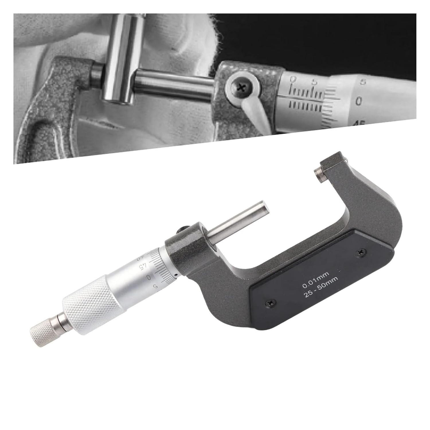 Measuring Instrument Micrometer Outside Diameter Micrometer Screw Lock Measuring Instrument 25-50mm