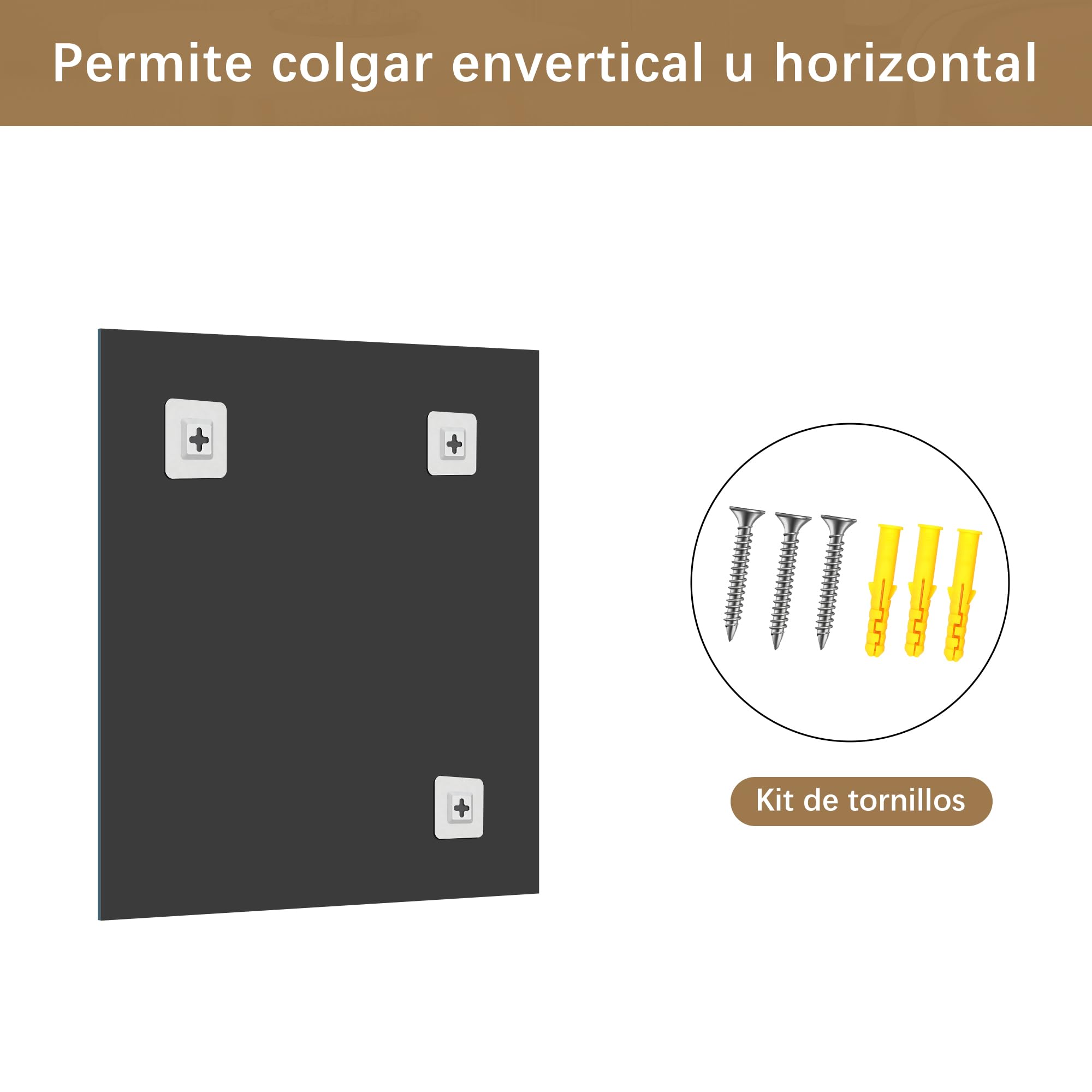 KOCUUY Espejo de baño Rectangular sin Marco, Espejo Decorativos de Pared de 60 x 80 cm, Espejo con Cristal irrompible, reflexión HD, diseño Moderno, Adecuado para baños, dormitorios o vestidores.