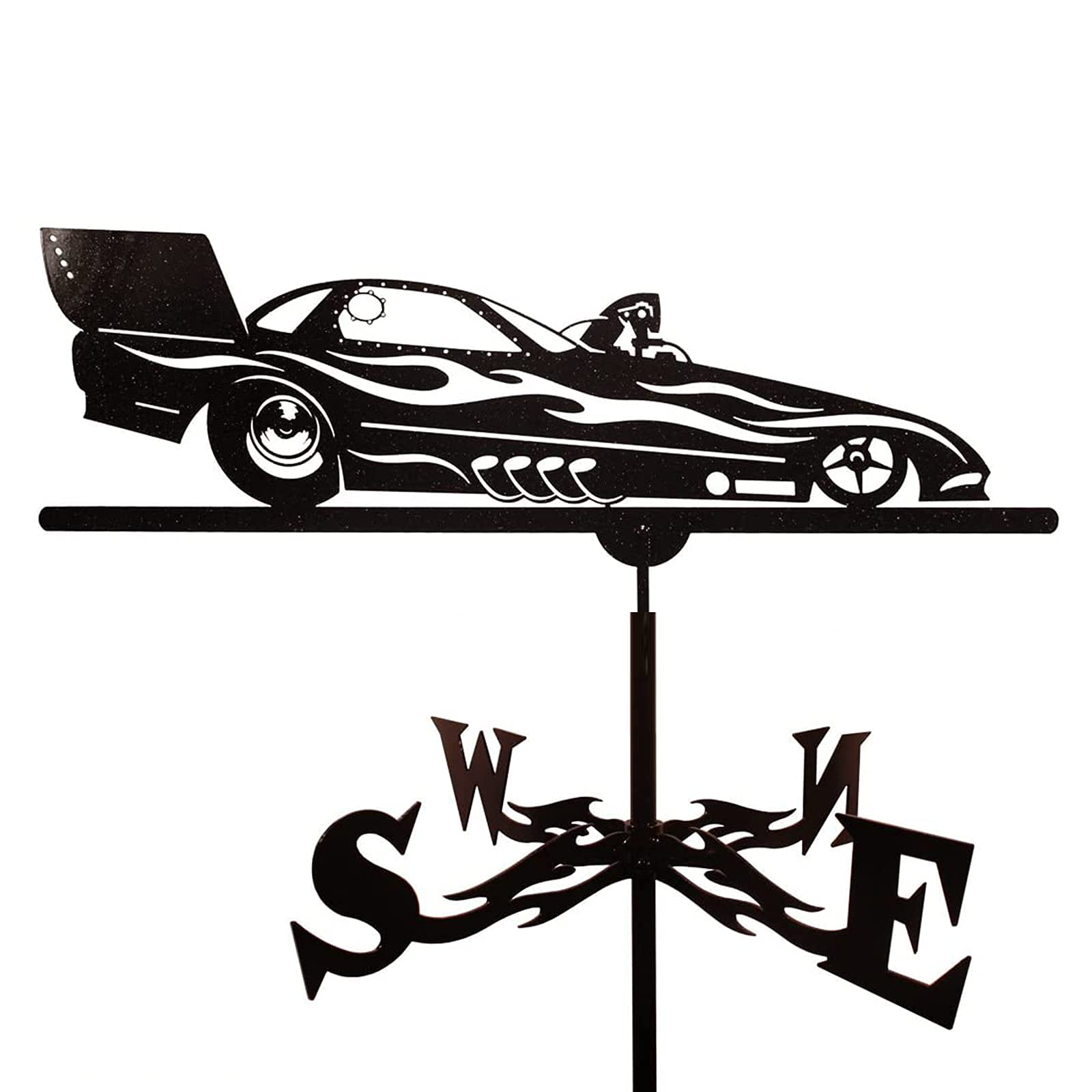 TAXXII Metal Weather vanes Weathercock,Weathervane Wind Direction Indicator for Garden Decor Roof Outdoor Ornament,Wind Vane Courtyard Decoration(Color:Racing)