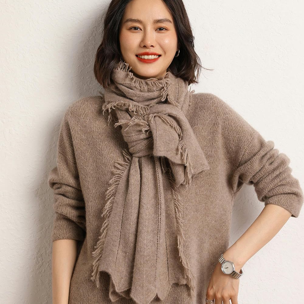 Sciarpa Donna Autunno Morbido E Inverno Denso Caldo Tocco Cavo Cavo A Maglia Scialpe da Donna A Maglia-Colore