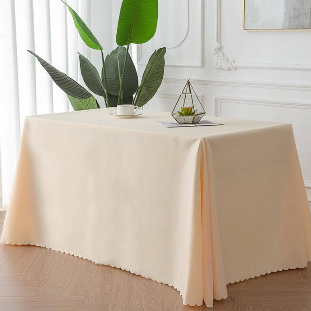 Nappe rectangulaire en polyester abricot 120x160 cm pour table de banquet