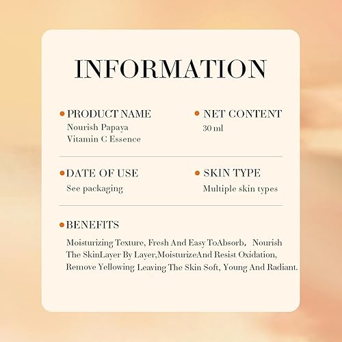 Miniatura 2 de BIOAQUA 98% extracto de papaya vitamina C nutre la esencia de PawPaw Esencia hidratación profunda poros finos 1.0 fl oz  1.01fl.oz