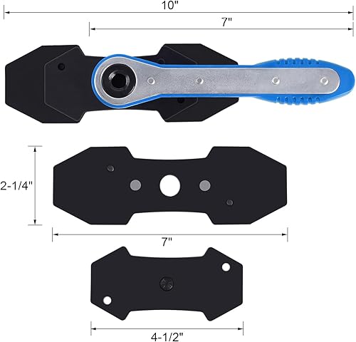 Miniatura 10 de Herramienta de prensa de pinza de freno, almohadilla esparcidora de pistón de coche, 360 grados con trinquete oscilante, llave de mano, expansor