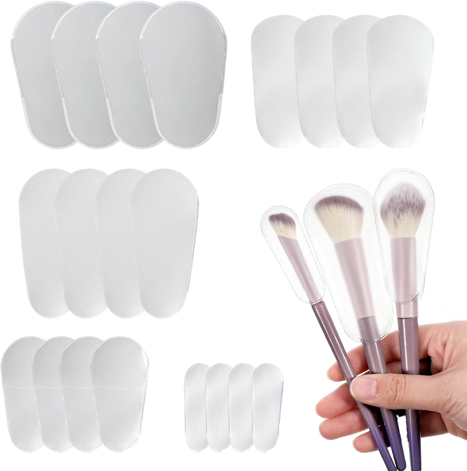 Protector de Pinceles de Maquillaje, 20 Piezas Fundas Protectores de Pinceles Cosméticos a Prueba de Polvo para Viajes y Almacenamiento, Set de Pinceles de Maquillaje