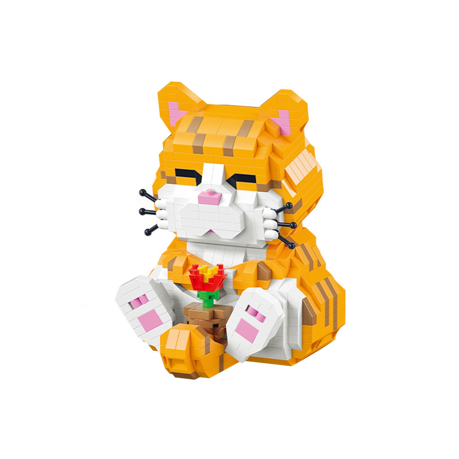 NOOLY Cute Pet Series Micro Building Block For Home And Office Decoration WKLJM-06 (Orange Cat, 834 Pcs), Small