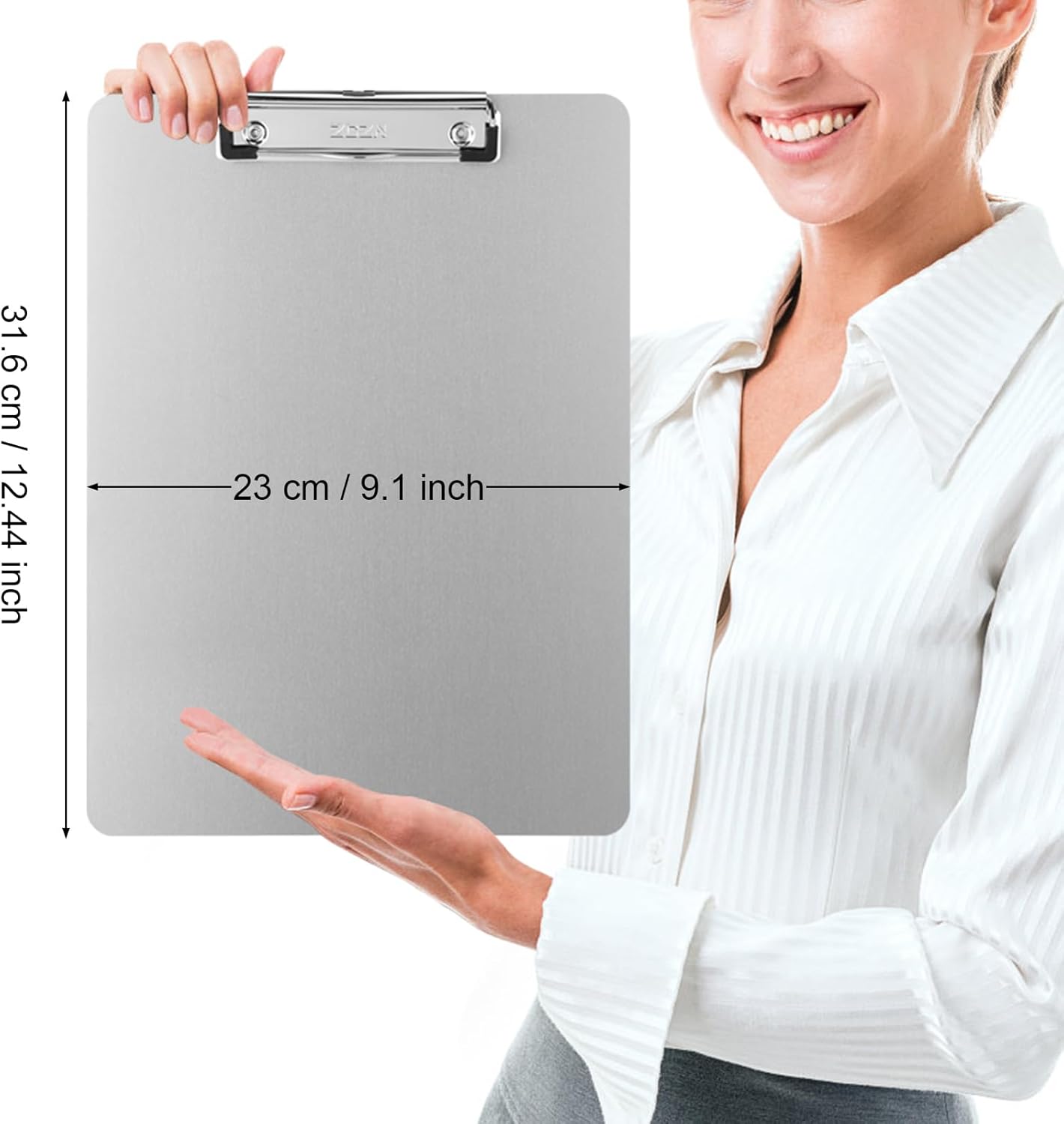 ZCZN Metal Clipboards, 18 Pack Heavy Duty Aluminum Clipboards 12 x 9 Inches, A4 Letter Sizer Document Holder with Low Profile Clip, Suitable for School, Office, Jobsite or Medical Staff, Silver - Image 2