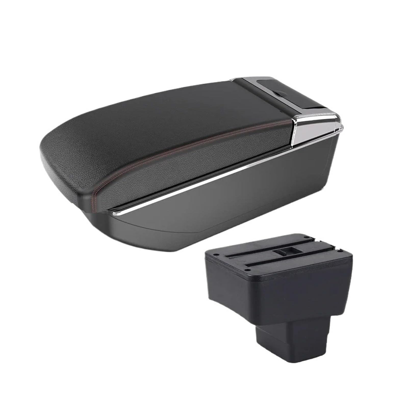 UMDJJU For Mazda 2/For CX-3 Armrest Box Retrofit Car Storage Dedicated Accessories Car Centre Console Armrest Box(B1 Black red NO USB)