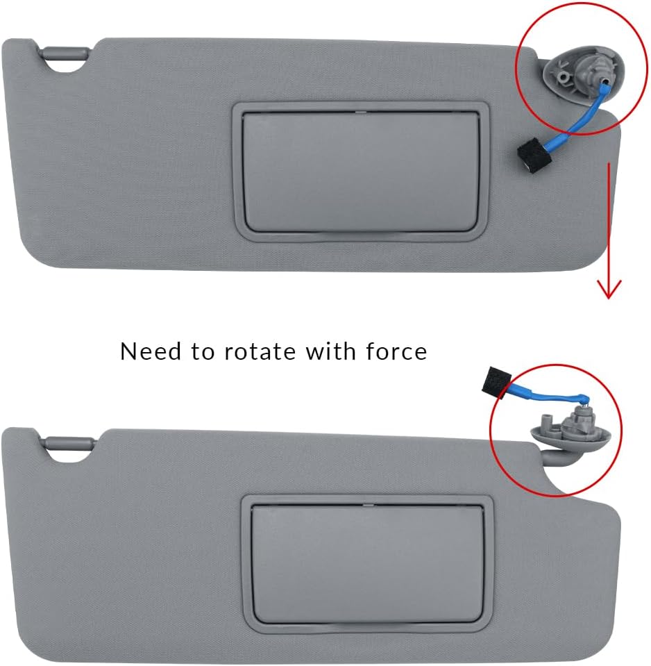 INTGET Passenger Side Sun Visor for Honda Pilot 2016-2022 Accessories Cloth Car Sun Protection Visor Replacement with Mirror for Honda Pilot Accessries 2016-2022/Honda Ridgeline Accessories 2018-2023