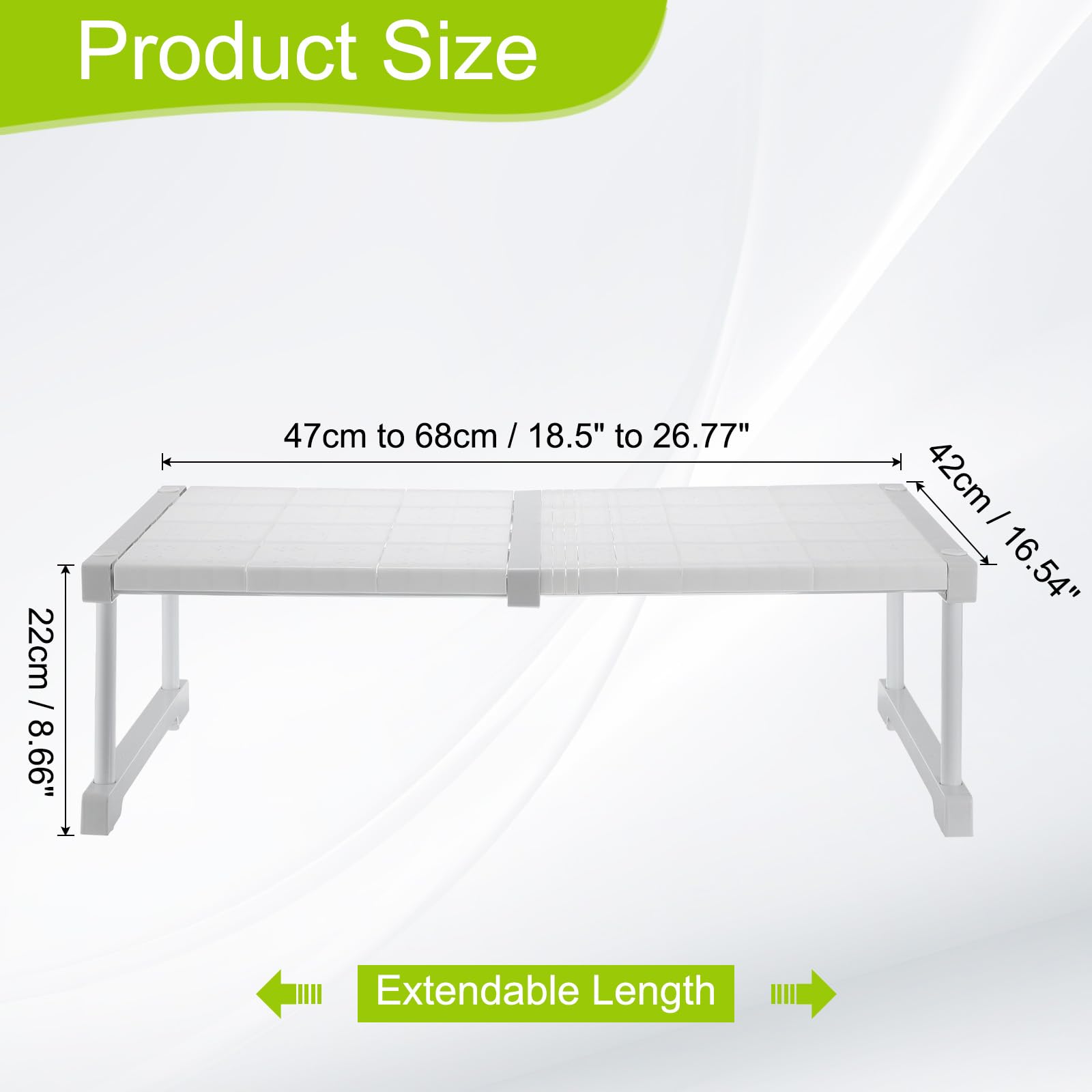 QUARKZMAN Étagère De Tension pour Armoire Extensible De 47cm À 68cm Organisateur De Placard Réglable 22cm x 42cm Table avec Motif Fleuri pour Rangement pour Armoire Placard Cuisine Chambre