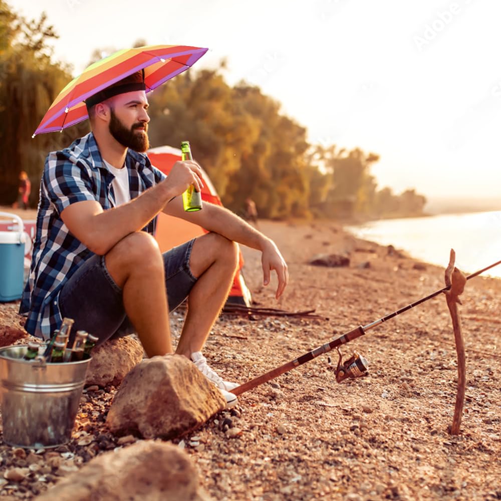 Sombrero, paquete de 2 sombreros de fiesta coloridos manos libres, ajustable para niños y adultos, para playa, pesca, jardinería