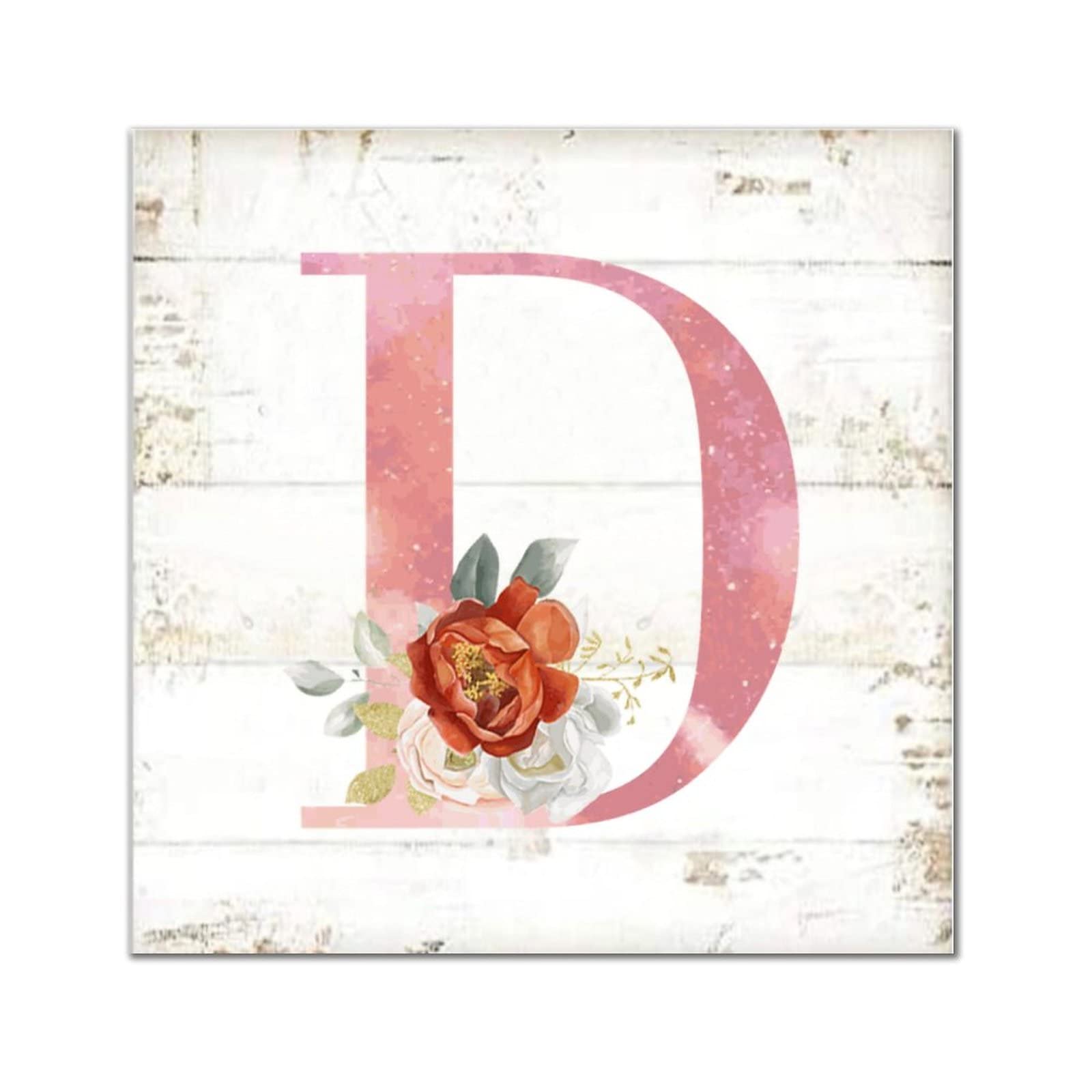 Lettres D en bois rose pour habiller un mur vide de toilettes ou maison