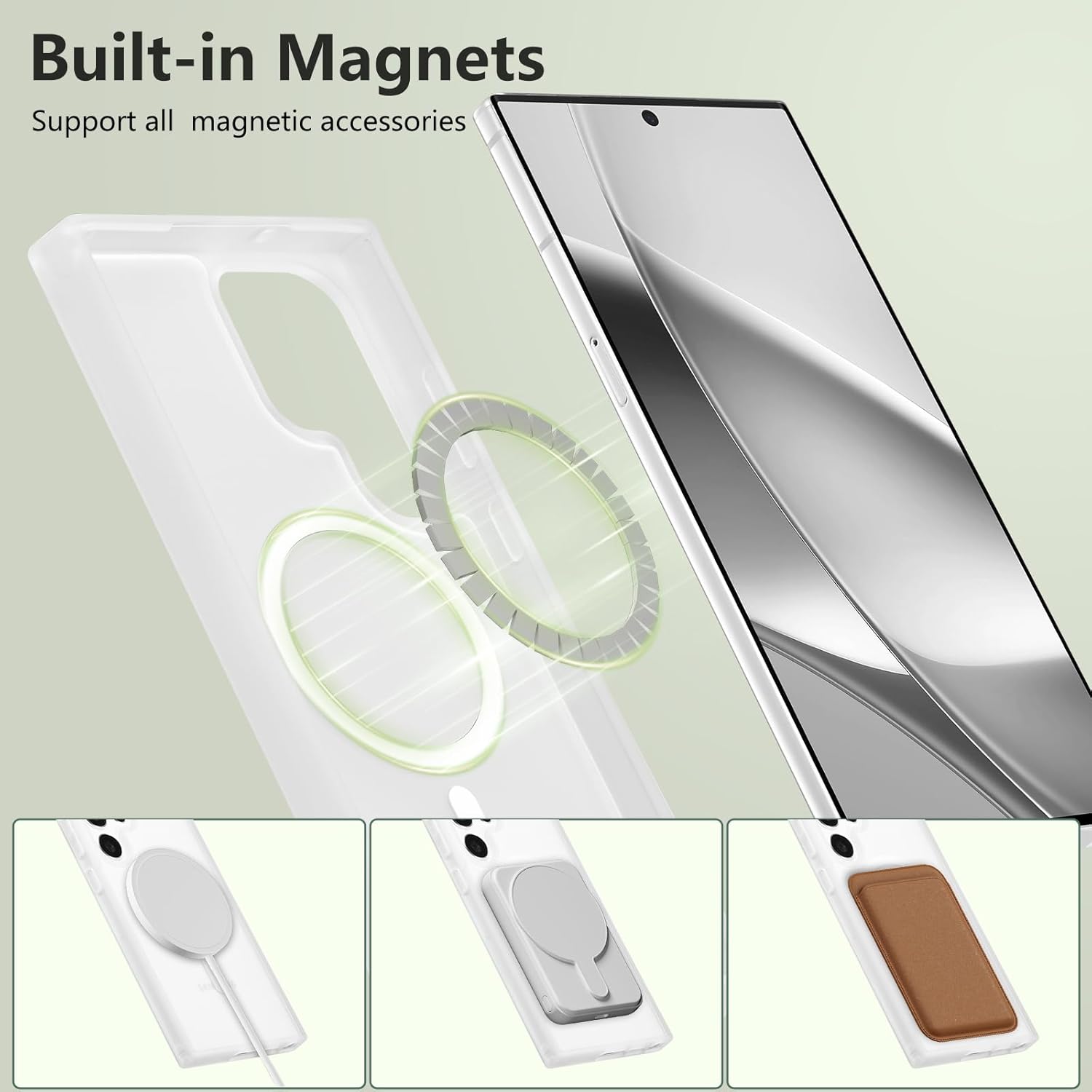 RALEAVO for Samsung Galaxy S25 Ultra Case Strong Magnetic Case [Compatible with Magsafe] Slim Shockproof Protective Phone Cover for S25 Ultra Phone Case with Translucent Hard Back,White - Image 5