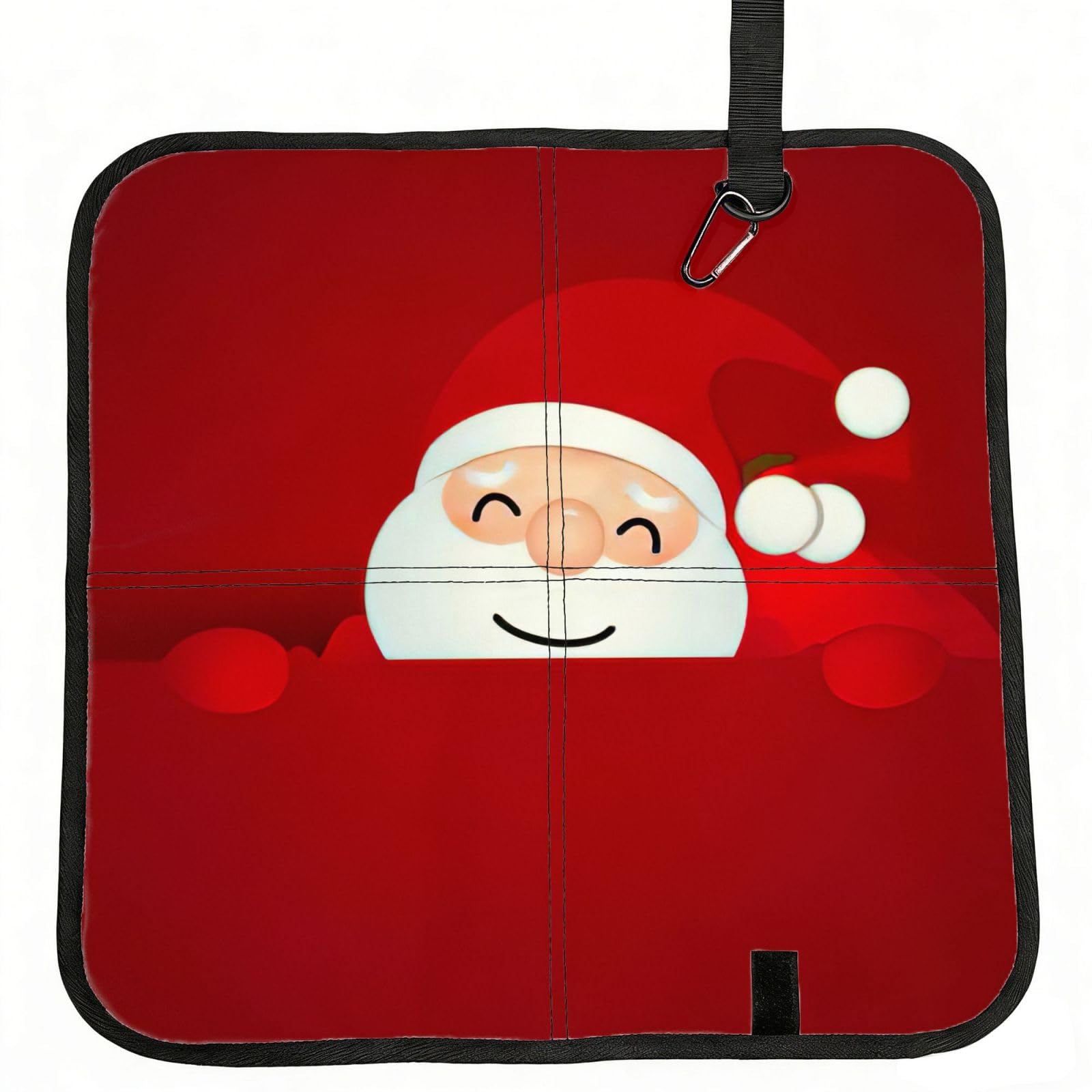 bghdfa Cute Santa Claus Print Outdoor Sitting Mat Waterproof Oxford Cloth Seat Cushion Folding Foam Camping Seat For Picnic