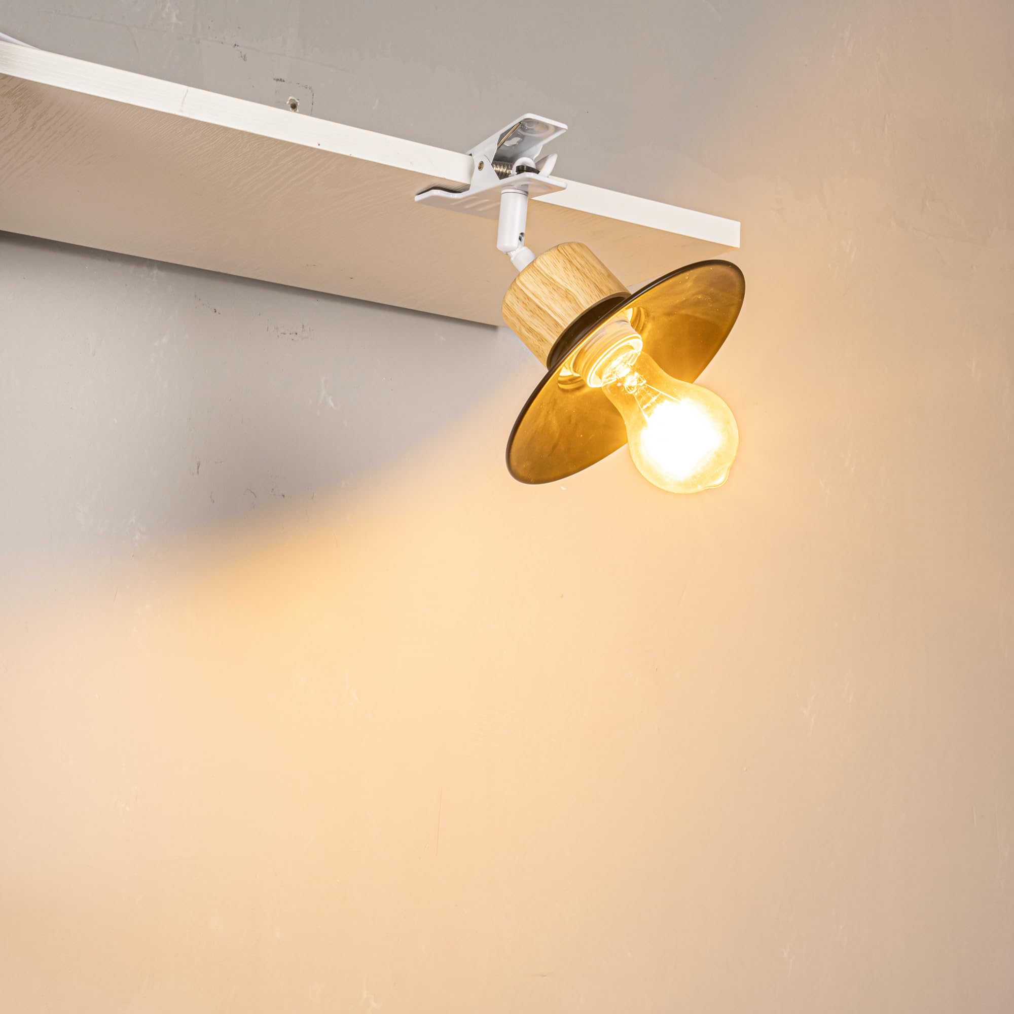 Verstellbare Klemmlampe mit E27-Fassung,1 Packung Leselampe mit 1,8 m Kabel, Dimmbar Nachttischlampe,Schreibtischlampe für Büro Heimgebrauch - 17x3CM Schwarz Lampenschirm- TD0603M