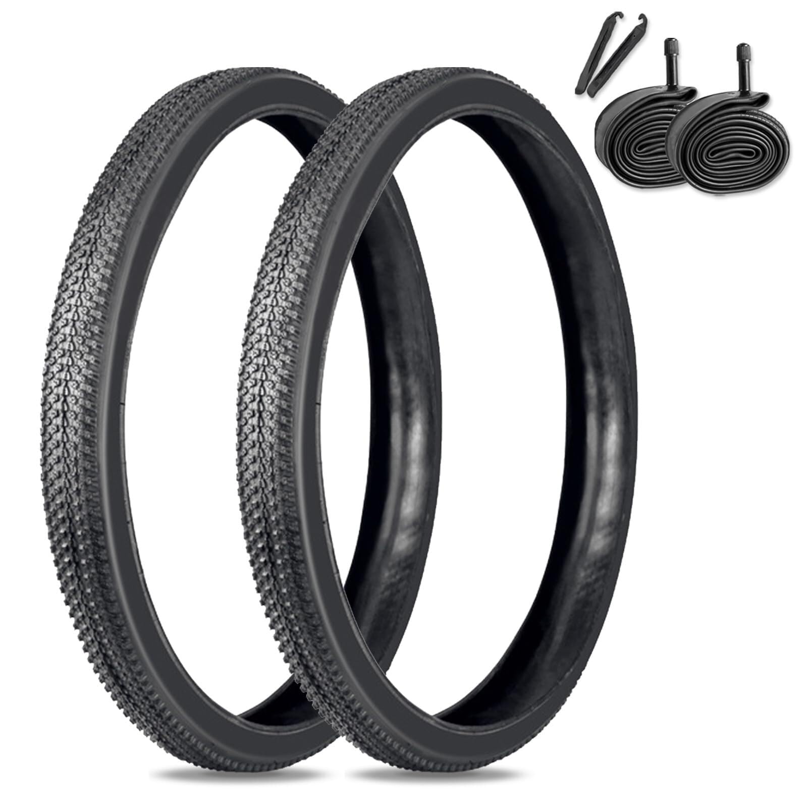 2PCS 27,5X2,10/52-584 Pulgadas Neumáticos Y Cámaras para Bicicletas De Gravel con Palancas 27,5 2,10/52-584 Pulgadas 60 TPI A Prueba De Pinchazos Juego De Recambio Neumáticos