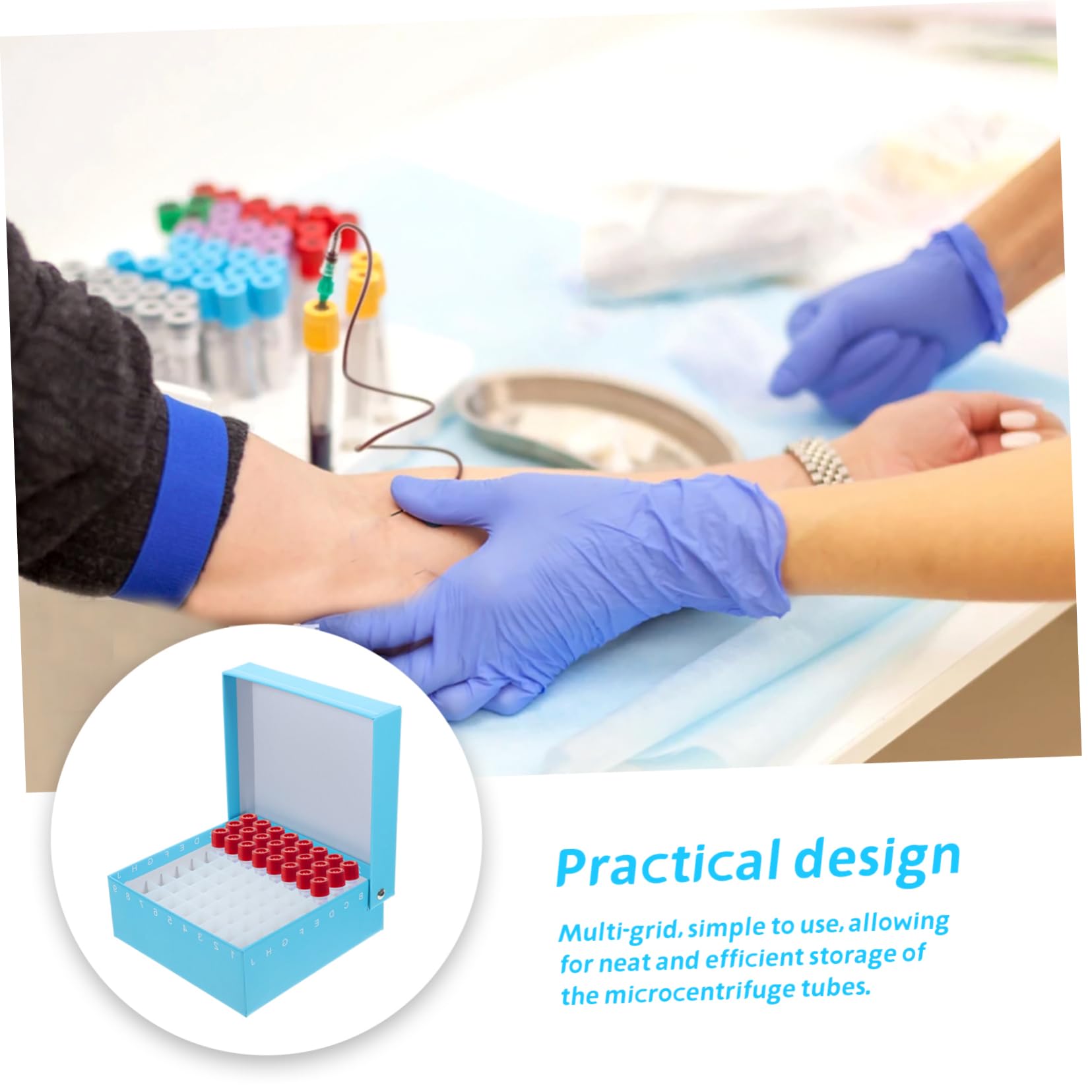 SOLUSTRE 5pezzi Contenitorper Microcentrifuga Con Supporto Per Tubetti Criogenici Scatola Di Stoccaggio Per Congelatore Scomparti Design Pratico Per Laboratori e Esperimenti