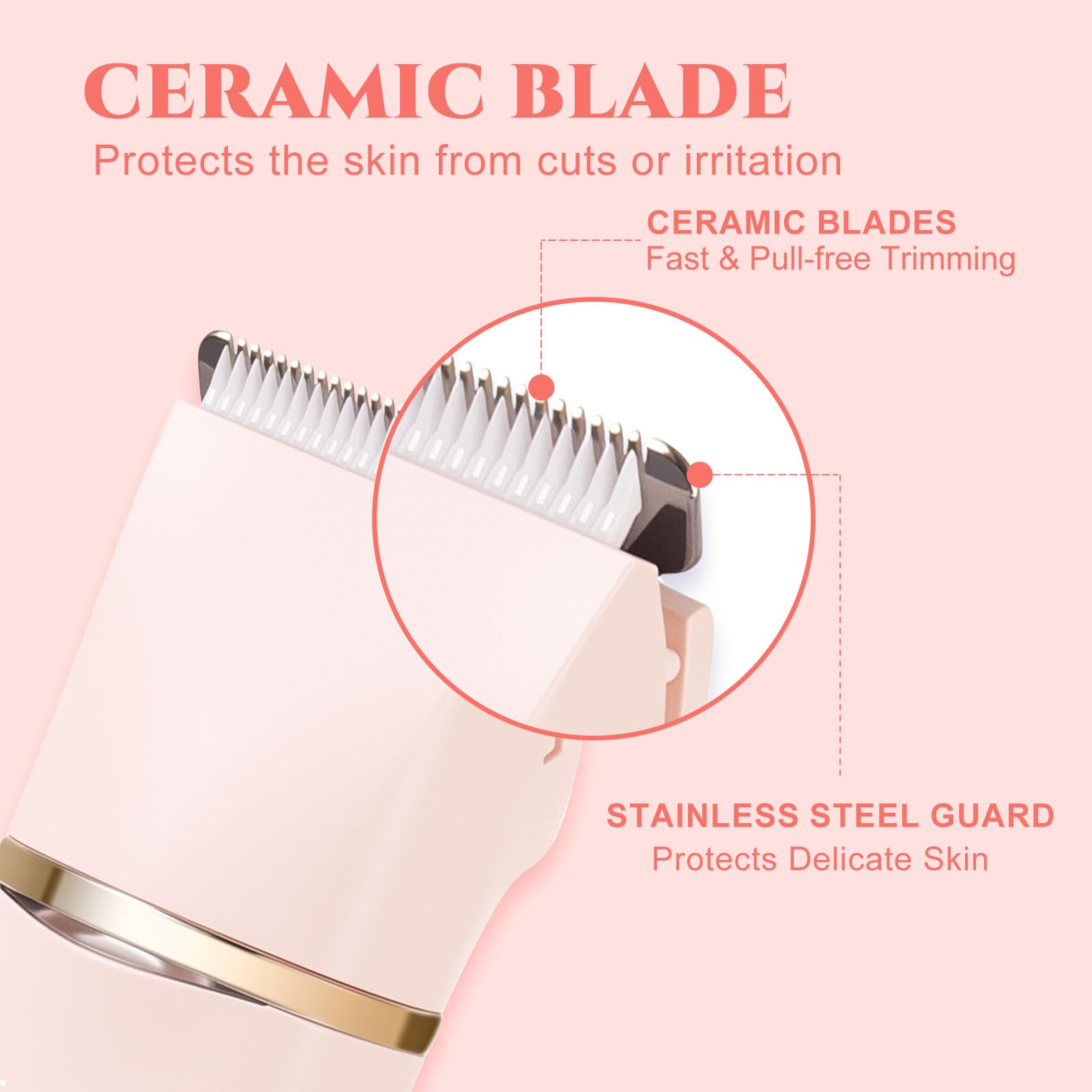 Maquinilla de afeitar eléctrica 4 en 1 para mujer, IPX7, impermeable, para piernas, brazos, facial y axilas, inalámbrica (rosa)