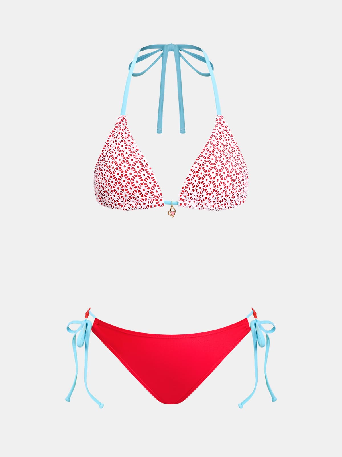 CUPSHE Damen Bikini Set V Ausschnitt Neckholder Selbstbindend Badeanzug | Sicherer Halt, Bequeme Passform, Für Strand und Pool