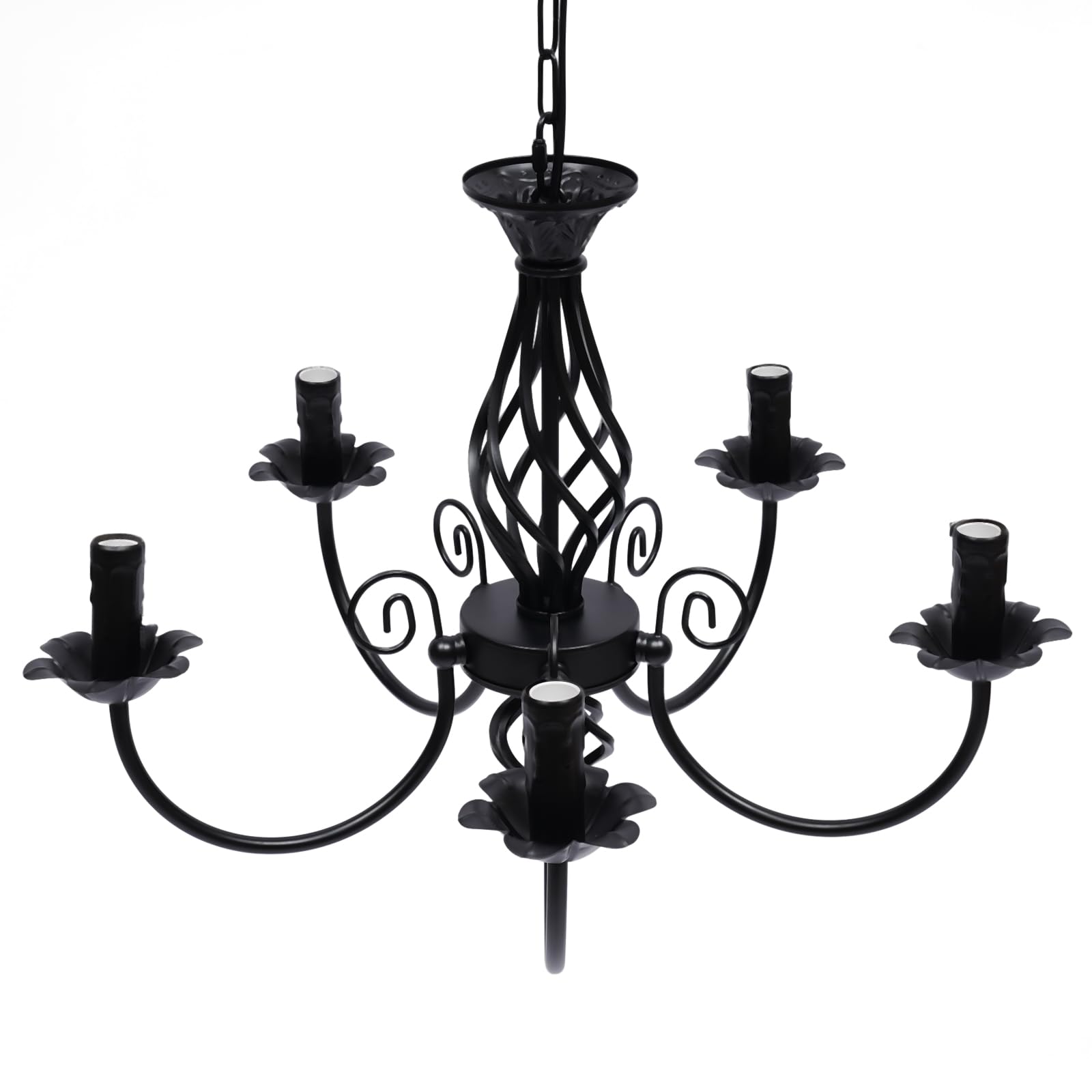 Lampada da soffitto retrò a 5 luci, in robusto ferro, stile antico, con catena regolabile in altezza, perfetta per camera da letto, cucina e ingresso, 220 V, per una casa elegante