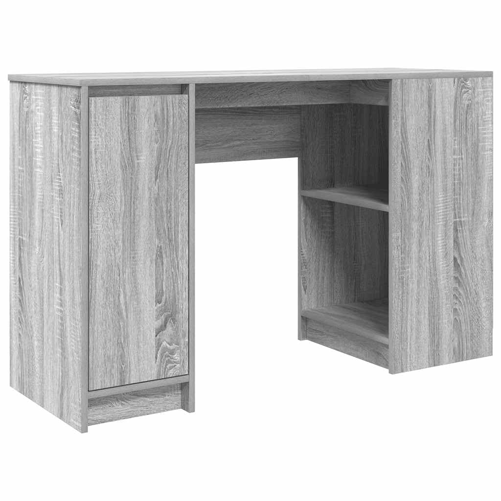 Générique Scrivania Sonoma Grigio 120 x 42 x 76 cm in legno di ingegneria, ufficio segretario con ampio spazio di archiviazione per cartelle e PC, vassoio robusto e facile da mantenere per soggiorno o