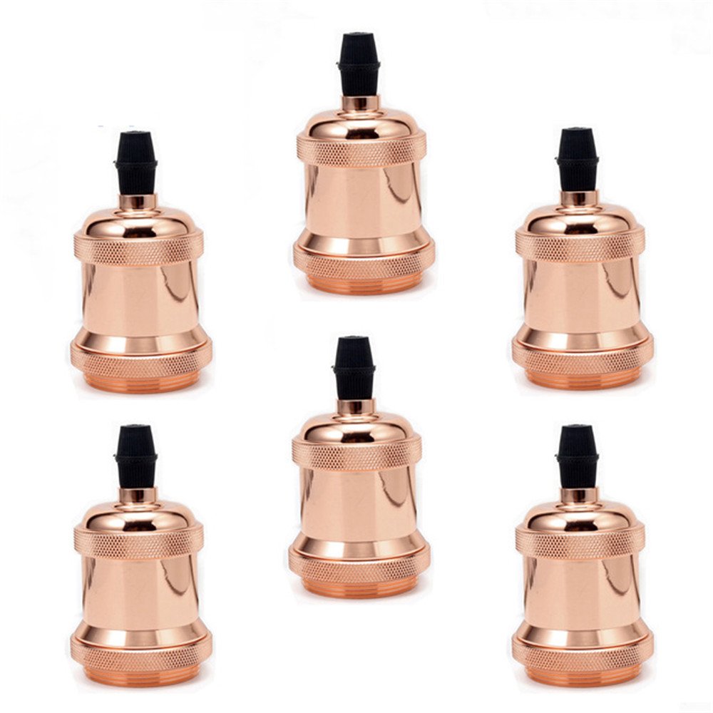 Lot de 6 douilles Edison E27 en cuivre pour lampe à suspension avec culot à vis 110 V-250 V
