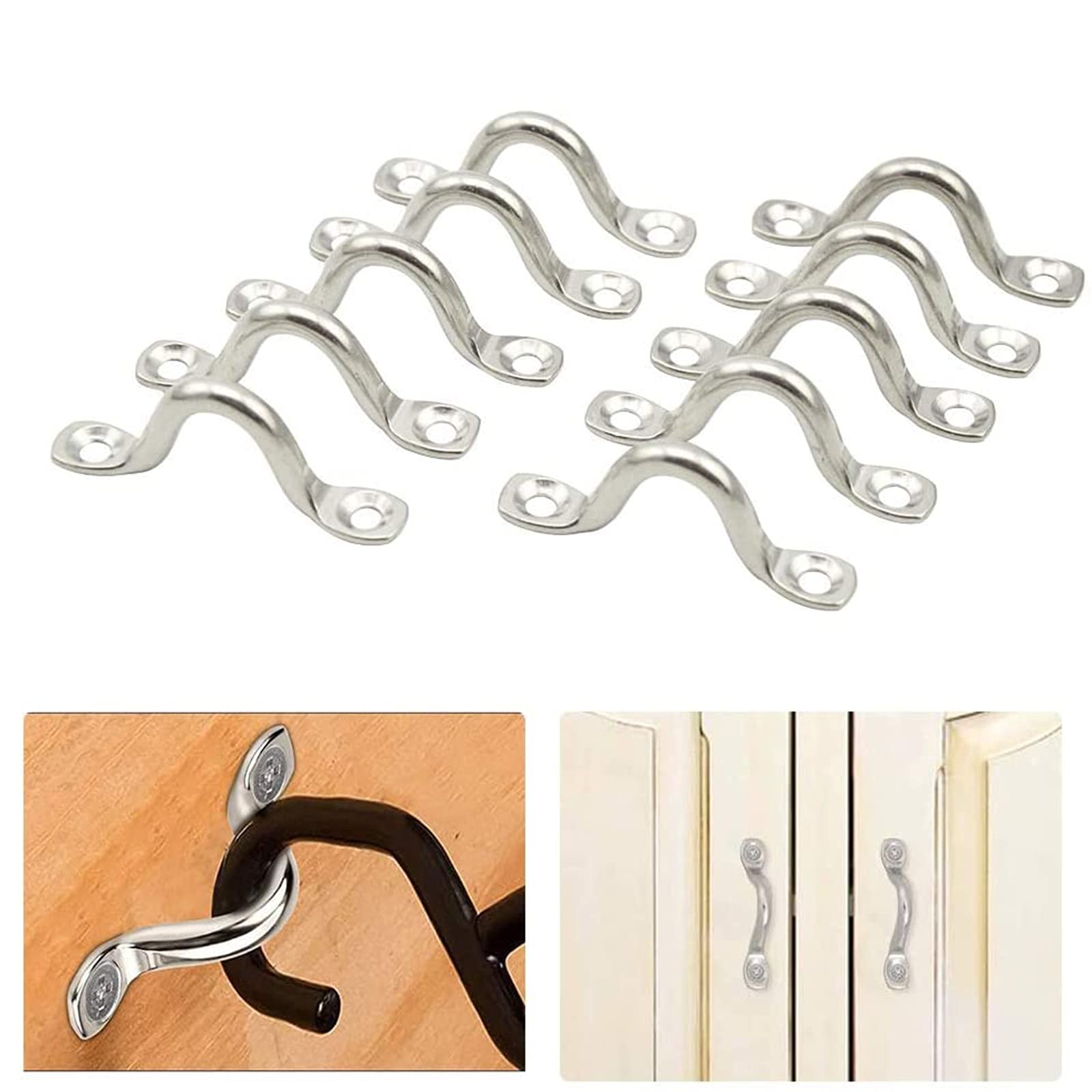 12 stuks roestvrij stalen pad eye, kayak canoe rigging, Fender Eyelet, Kayak Pad Eye Strap, 304 roestvrij staal kajak pad oogriem fenderoog met 24 schroeven voor kajakkano, kajak canoe rigging, zilver
