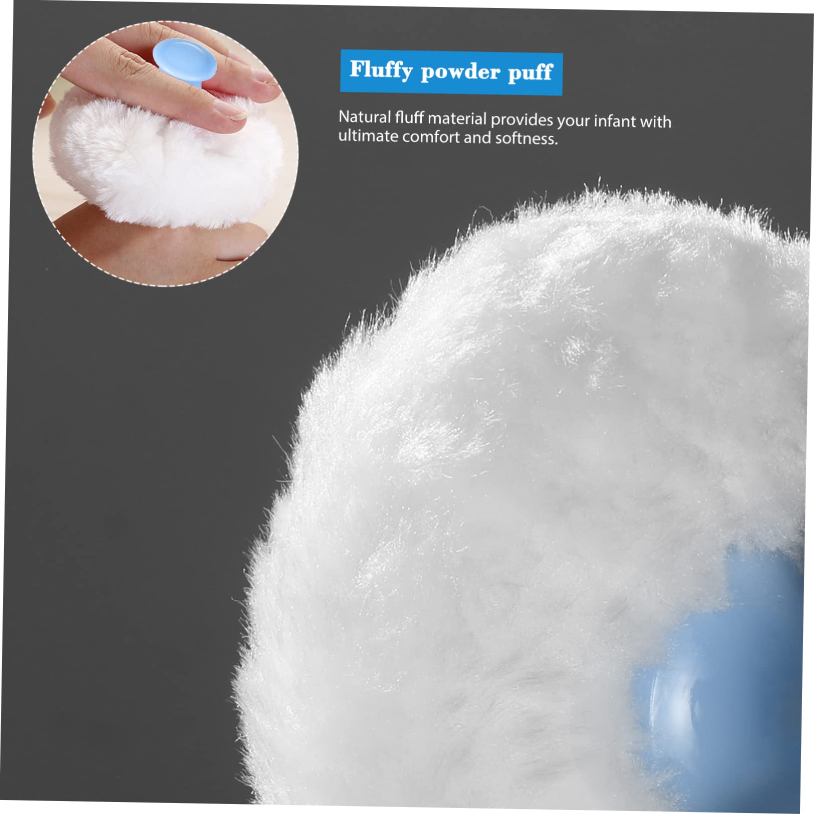 Vaguelly 1 Set Fluffy Talcum Powder Puff Case Kit for Includes Powder Puff for Even Dusting Easy One Handed Operation for Boy Girl