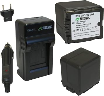 Wasabi Power Battery 2-Pack and Charger for Panasonic VW-VBG260
