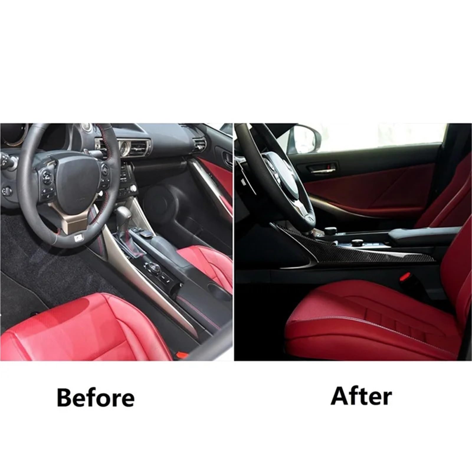 Folia na panel‌ Naklejka konsola środkowa‌ Pasuje do Lexus IS250 IS200T IS300 IS350 2013-2019 Carbon Fiber Center Console Side Gear Shift Frame Cover Trim Parts