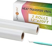 Vista 68 de HTVRONT Rollo de Vinilo de Transferencia de Calor - 12" x 4 pies Vinilo HTV Negro para Camisetas, Vinilo Negro de Planchar para Todas las Máquinas
