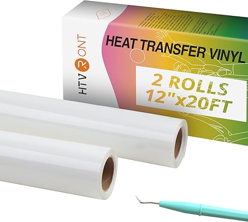 Miniatura 69 de HTVRONT Rollo de Vinilo de Transferencia de Calor - 12" x 4 pies Vinilo HTV Negro para Camisetas, Vinilo Negro de Planchar para Todas las Máquinas