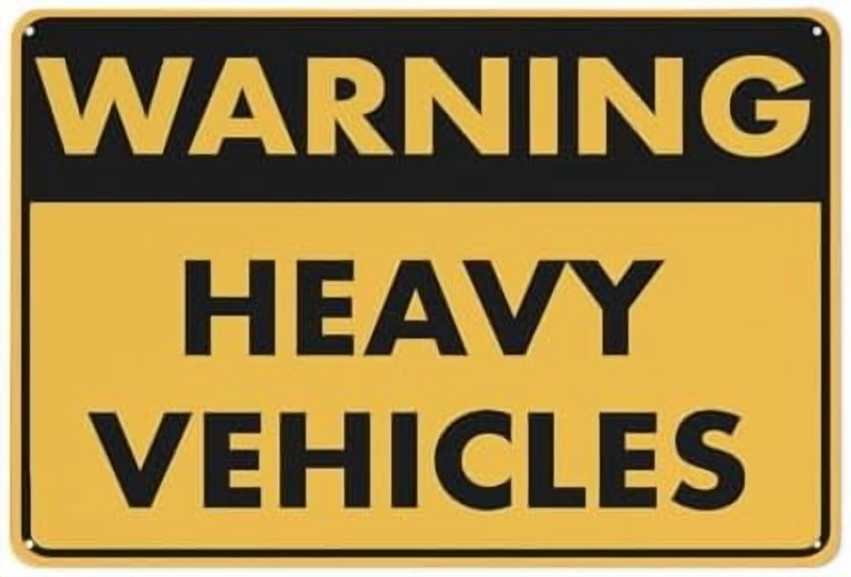 (2-Pack) Warning Metal Tin Sign Heavy Vehicles Sign 8 X 12 Inches Rust Free - Uv Protected,Weatherproof And Fade Resistant