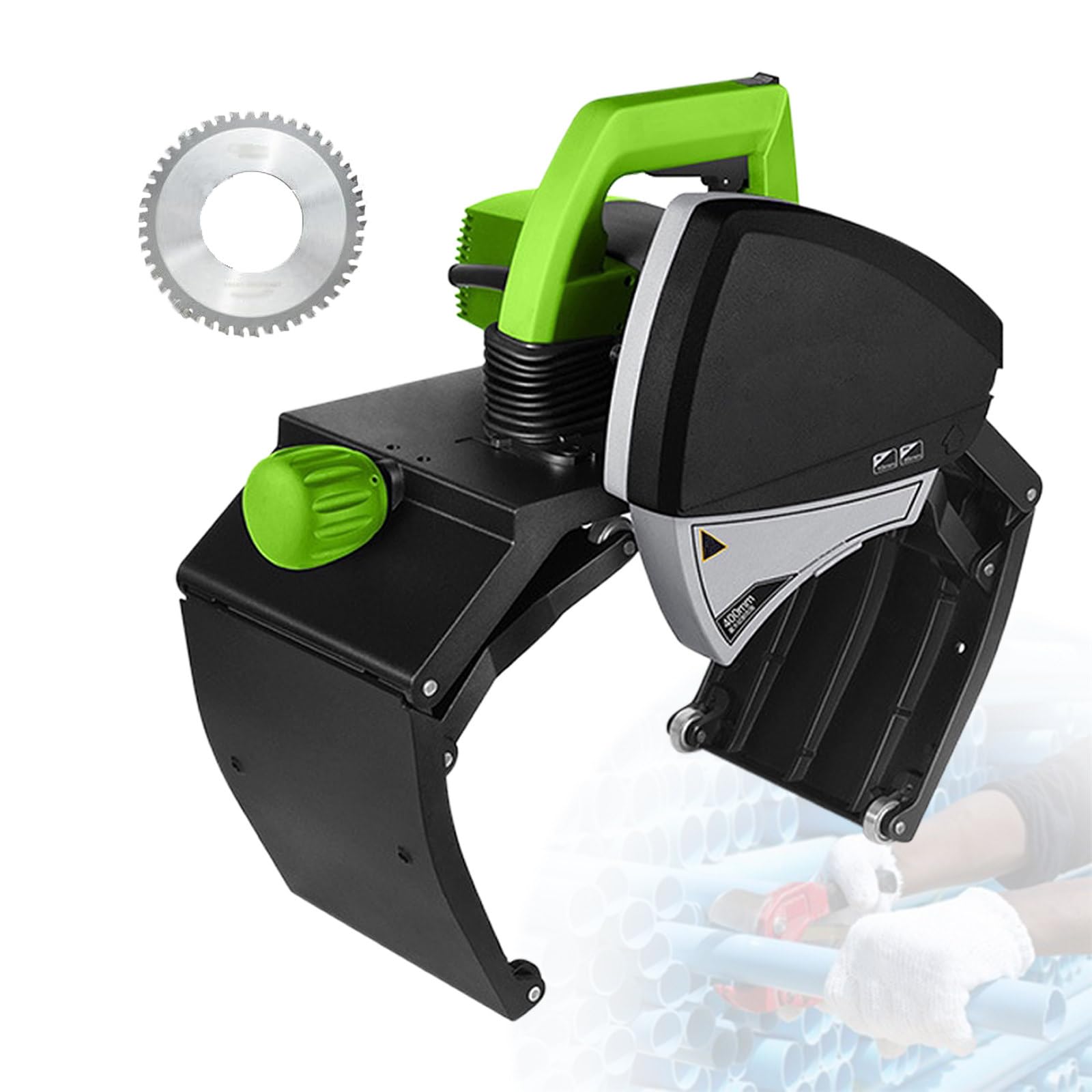 Elektrischer Rohrschneider, Elektrische Rohrsäge, Tragbarer Automatischer Rohrschneider, Funkenfrei, Für Kupfer, Stahl, PVC, Leichte Schnelle Schneidlösung ZD400-3sawblade