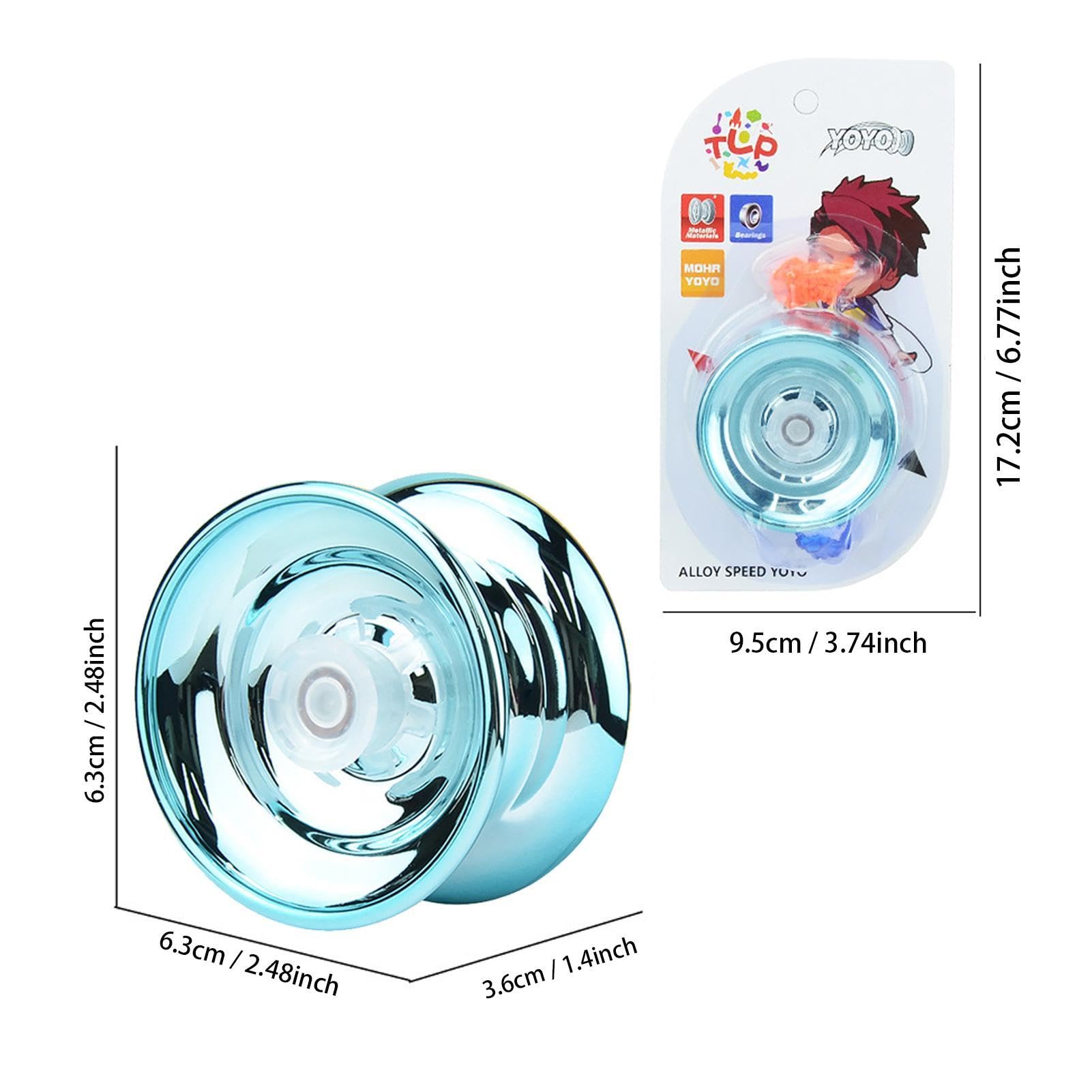 Yoyo pour de 8 à 12 Ans | Jouet Yoyo réactif en Alliage pour et Adultes,Jouet Yoyo résistant aux Chocs, Cadeau d'anniversaire, d'éducation préscolaire pour et débutants