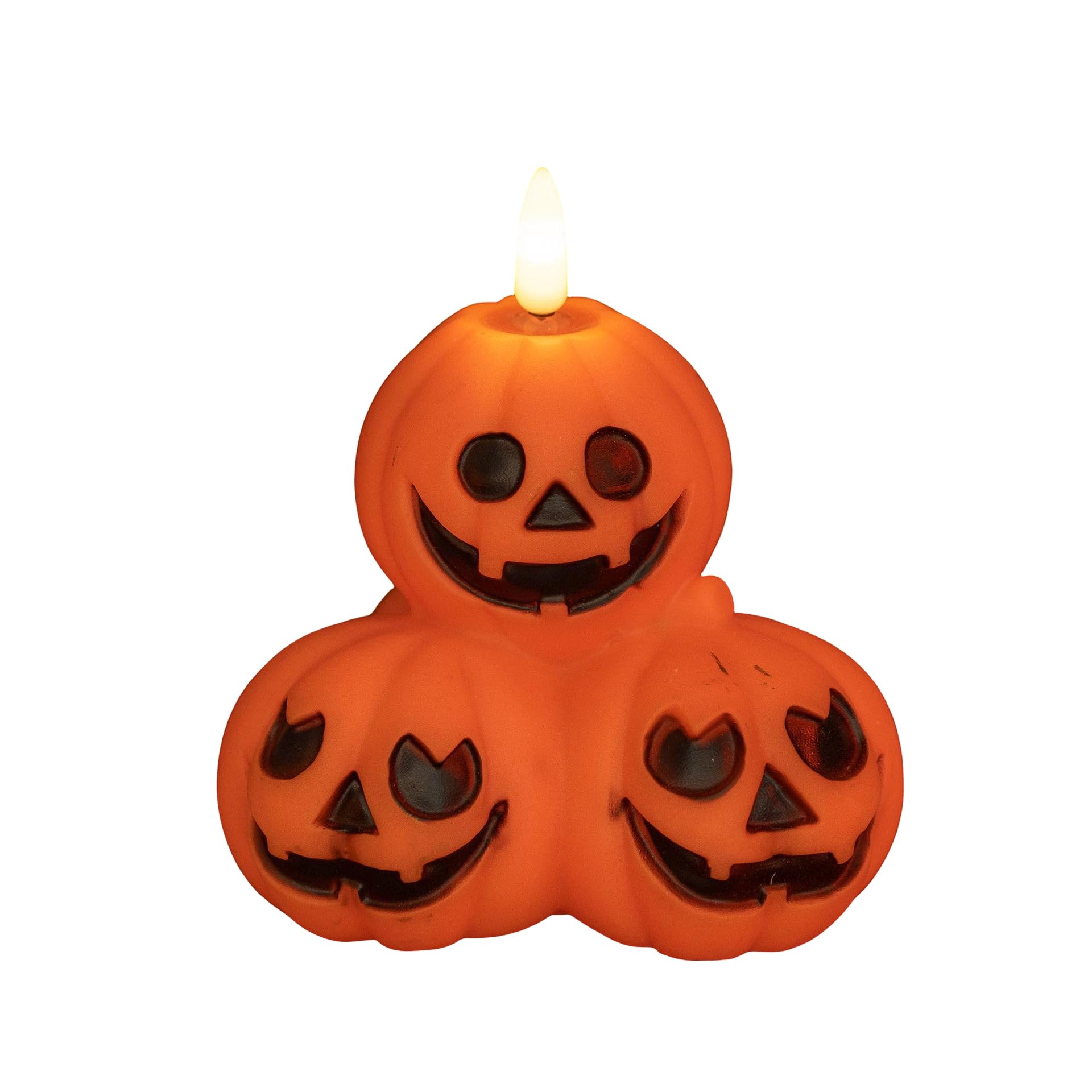 Seasonal Pumpkin Light Tabletop Decoration Resin LED Accent for Halloween Party Shelf and Entryway Decor Display Lighted Pumpkin Decor Carved Table Decoration Seasonal Shelf Accent Resin Party